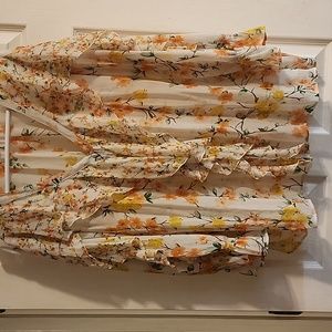 Cato flower sheer ruffle blouse